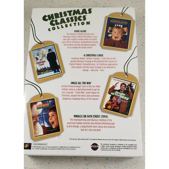 Christmas Classics Set PROMO (4 DVD) Home Alone A Christmas Carol Miracle 34th - Picture 2 of 7